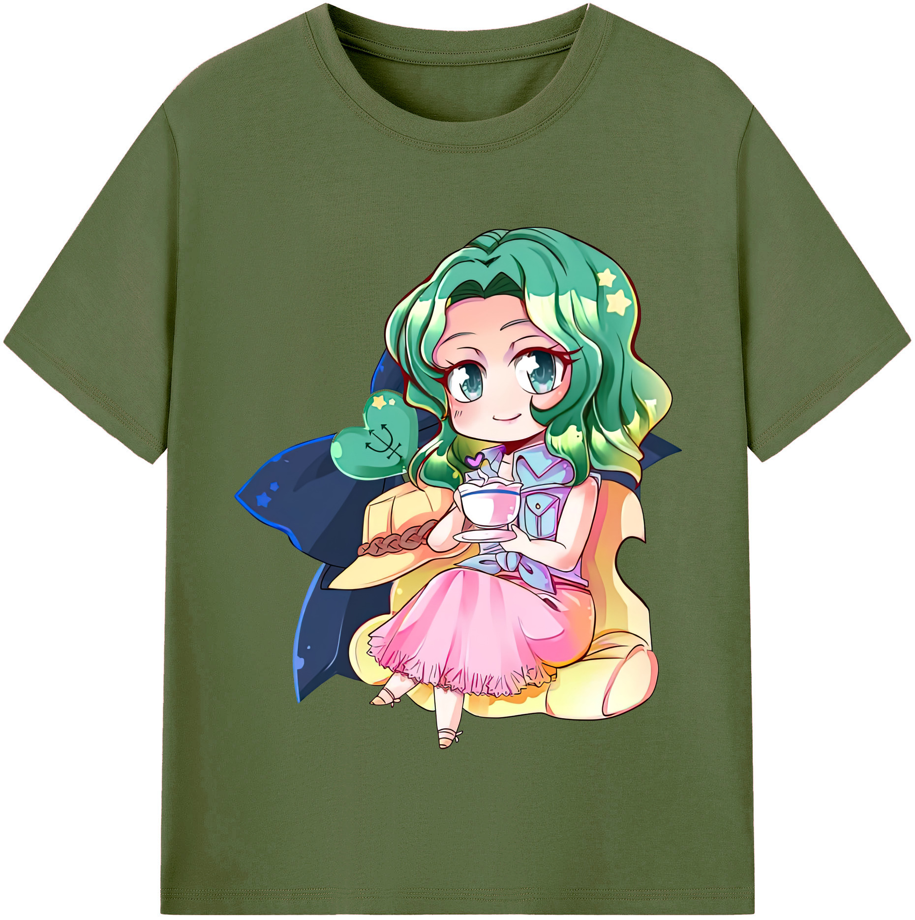 （画像用） 美少女戦士セーラームーン 海王 みちる（かいおう みちる） Sailor Moon Kaiou Michiru 綿100％半袖Tシャツ（フロントプリント）